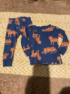 Carter's Navy and Orange Tiger Print Pajama Set